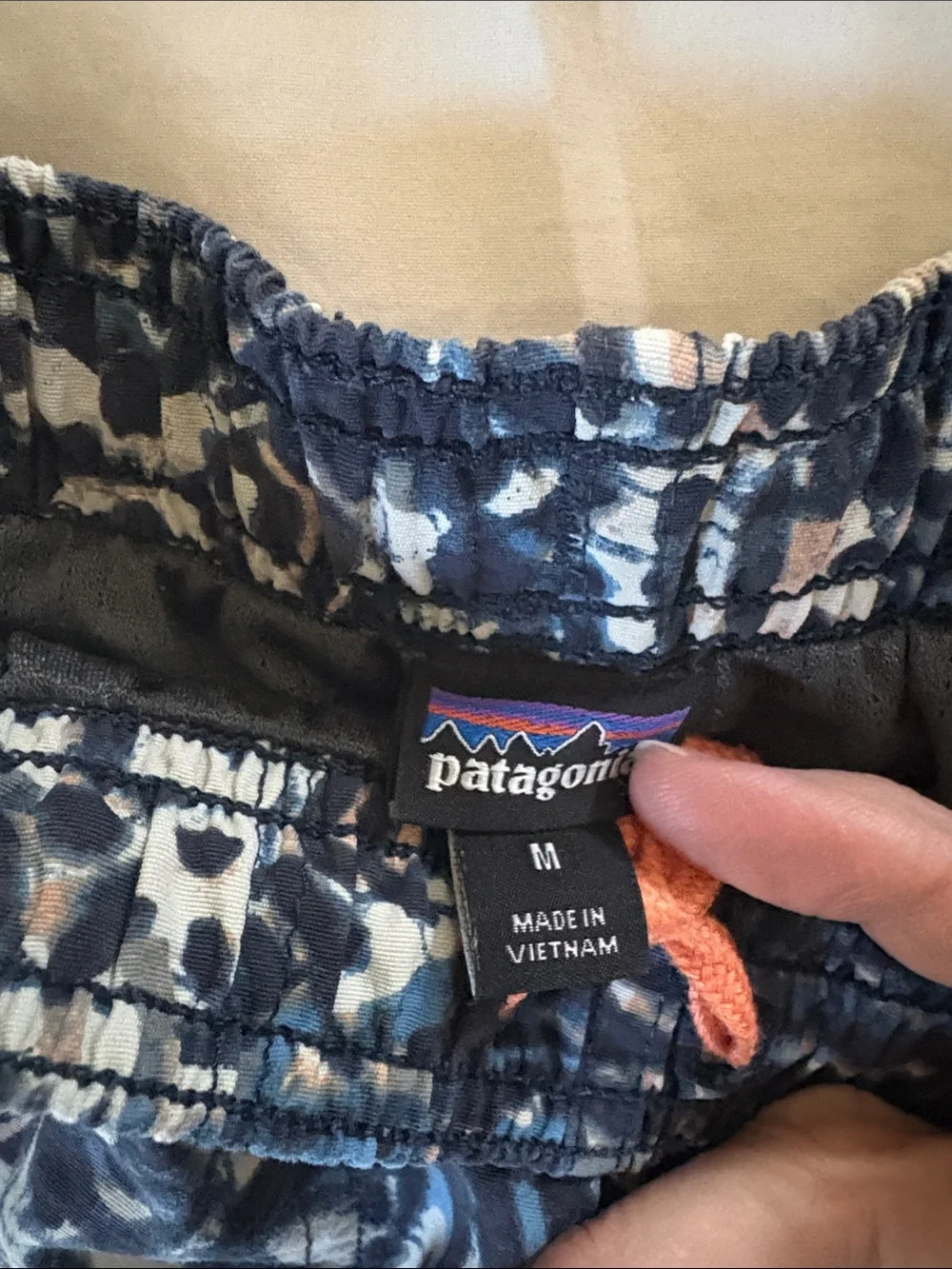Patagonia Boys Blue & White Abstract Hybrid Shorts
